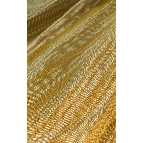 Vintage or Antique Set 4 Twill Heavy Curtains Drapes Pinch Pleat Gold Stripe HTF - Picture 11 of 12